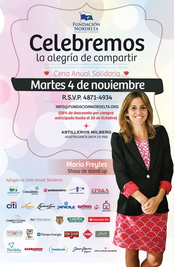Maria Freytes en la cena solidaria Fundación Nordelta 2014